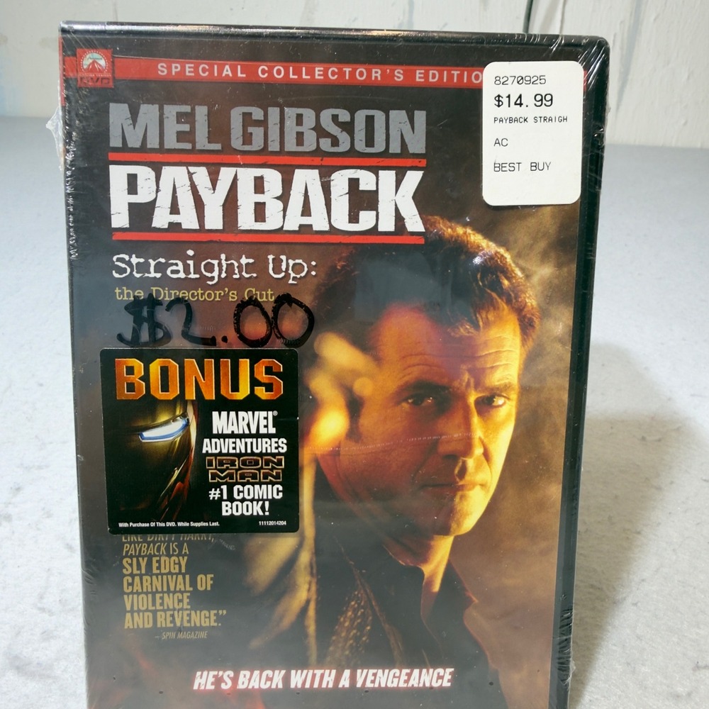 Payback Straight Up Directors Cut DVD Mel Gibson‎ Marvel Iron Man 1 Comic Book